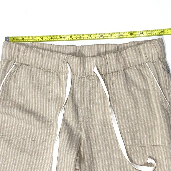 Caslon Linen Blend Pants - Striped Pull-On Petite Size PM - Picture 8 of 9